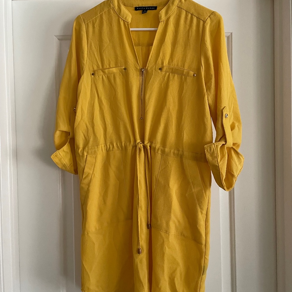 Ladies Haute Monde Mustard Color Dress  in Size Small